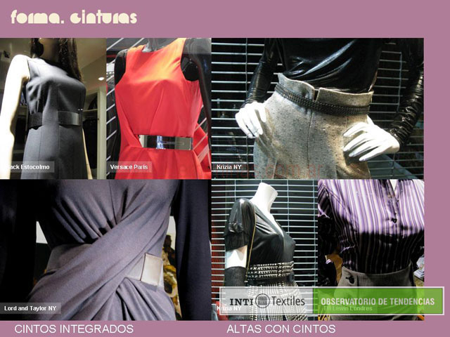 Cintos integrados a las prendas moda invierno 2010